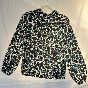 Zara Blue and Black Animal Print Top